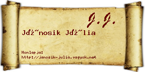 Jánosik Júlia névjegykártya